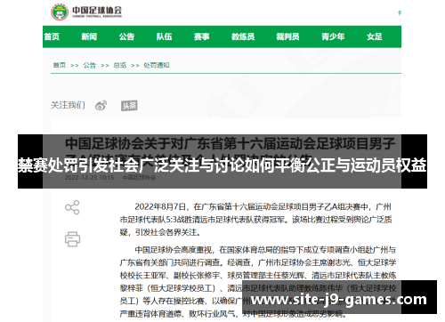 禁赛处罚引发社会广泛关注与讨论如何平衡公正与运动员权益