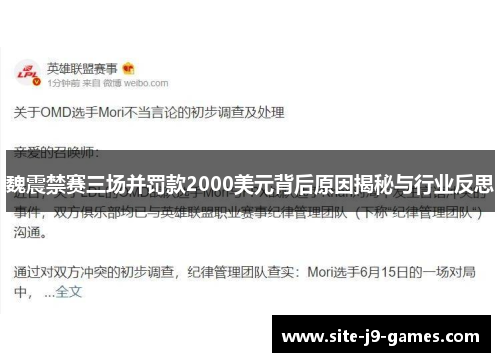 魏震禁赛三场并罚款2000美元背后原因揭秘与行业反思